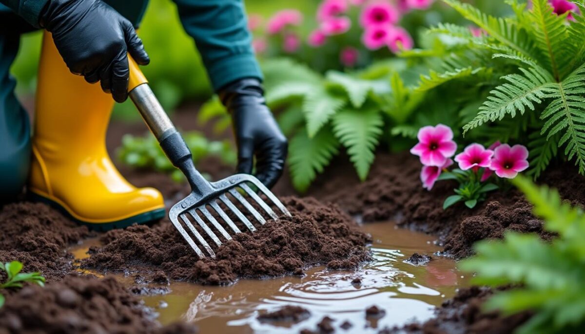 découvrez les meilleures astuces pour entretenir votre jardin après une grosse pluie boueuse et retrouver un espace propre et sain.