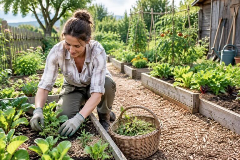 découvrez les gestes simples pour garder un potager propre plus vite : désherbage régulier, paillage, rangement des outils et entretien malin.