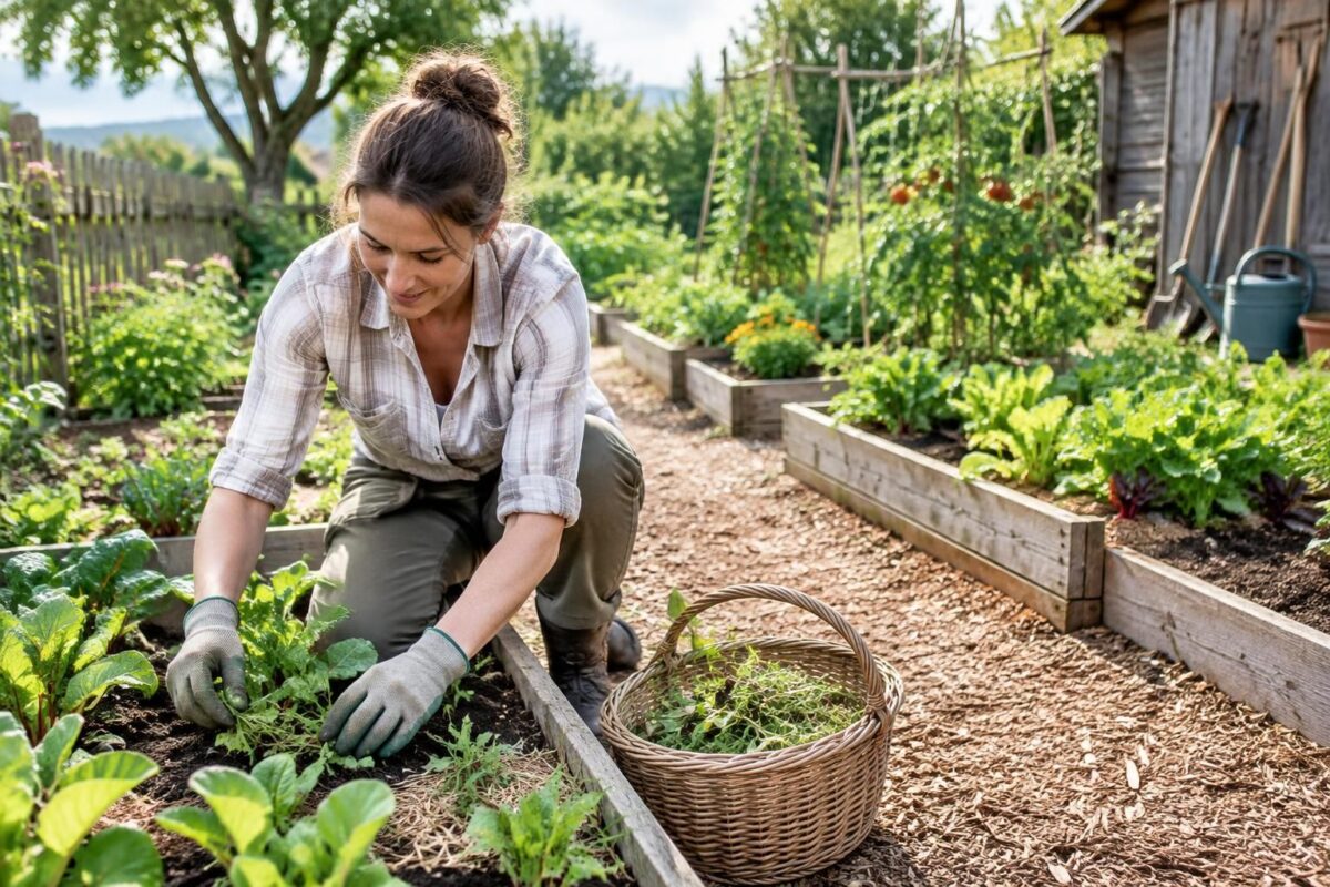 découvrez les gestes simples pour garder un potager propre plus vite : désherbage régulier, paillage, rangement des outils et entretien malin.
